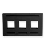 ICC Black 3-Port Keystone Furniture Faceplate TIA Std