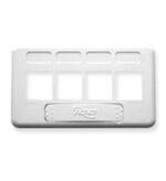ICC IC107FT4WH White 4-Port Keystone Faceplate for Workstations