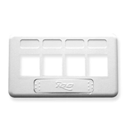 ICC IC107FT4WH White 4-Port Keystone Faceplate for Workstations