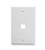 ICC Oversized White 1-Port Faceplate for Single Gang Box