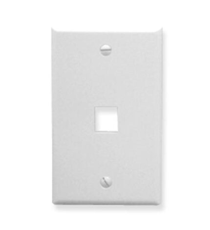 ICC Oversized White 1-Port Faceplate for Single Gang Box