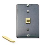 ICC Stainless Steel 6P6C Wall Plate Single Gang Port