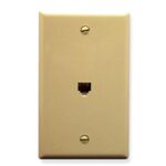 ICC Ivory 6P6C Voice Wall Plate Single Gang 1 Port