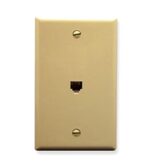 ICC Ivory 6P6C Voice Wall Plate Single Gang 1 Port