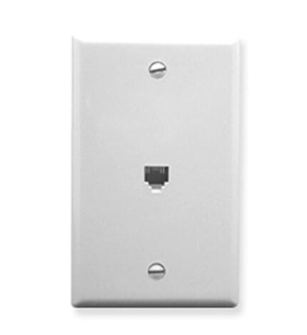 ICC White 6P6C Voice Wall Plate Single Gang 1 Port