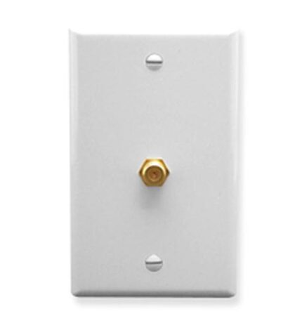 ICC White F-Type Single Gang Wall Plate - Easy Install