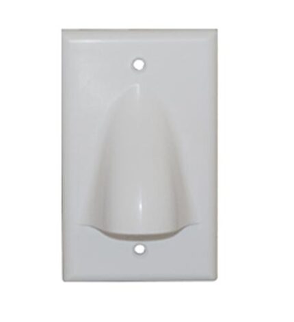 ICC White 1 Gang Faceplate for Low Voltage Cable