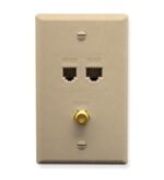 ICC Ivory IDC Wall Plate for RJ-11 RJ-45 and F-Type Cables