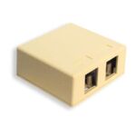 ICC Ivory 2-Port Surface Mount Box for Voice & Data