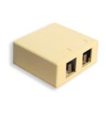 ICC Ivory 2-Port Surface Mount Box for Voice & Data