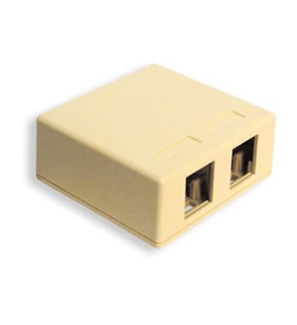 ICC Ivory 2-Port Surface Mount Box for Voice & Data