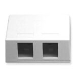 ICC 2-Port White Surface Mount Box for Voice & Data