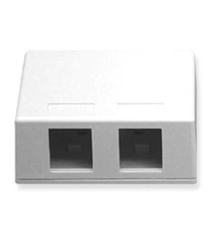 ICC 2-Port White Surface Mount Box for Voice & Data