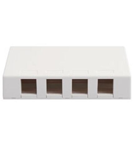 ICC Surface Mount Box 4-Port White - Voice & Data Outlet
