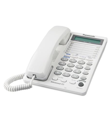 2-Line Feature Phone with LCD White Panasonic KX-TS208W 2-Line Corded Phone with LCD & Clock White - Image 1