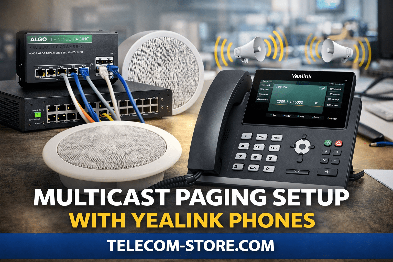 Yealink phone multicast paging configuration screen