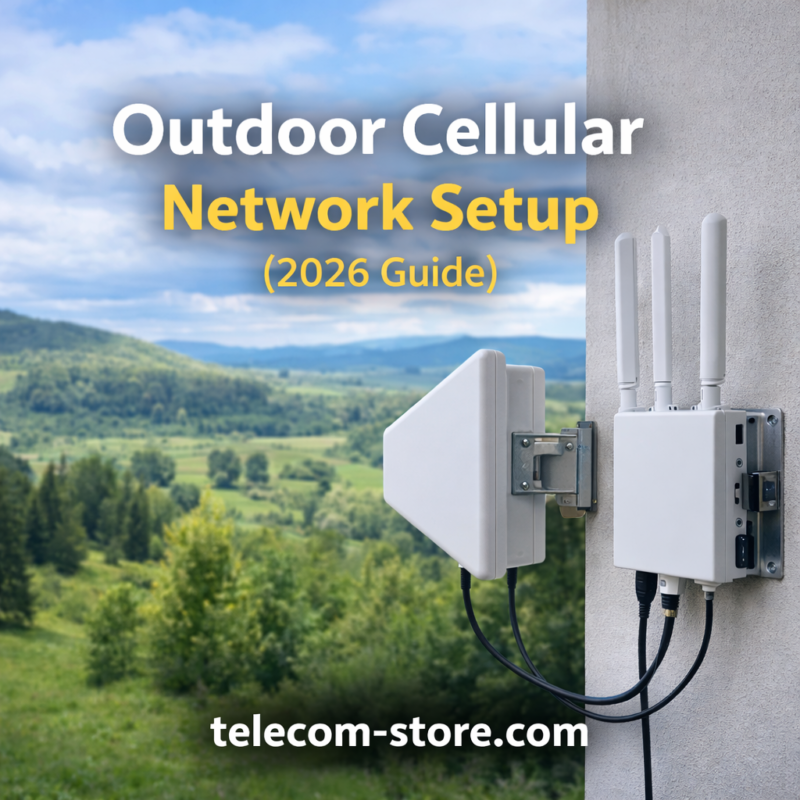 Outdoor cellular antenna and router setup