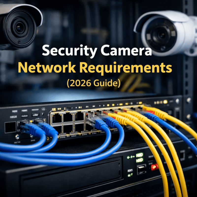 Security camera system connected to PoE switch network