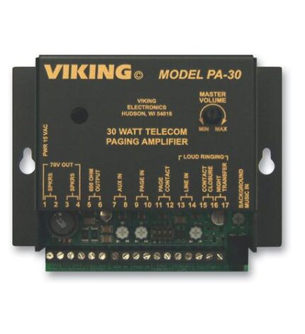 Viking 30W Telecom Paging Amplifier with Loud Ringer