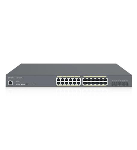 24-Port Cloud Managed 1U Rack-Mount EnGenius 24-Port Gigabit PoE+ Managed Switch 1U Rack - Image 1