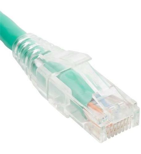 PATCH CORD, CAT 6, CLEAR BOOT, 7' GREEN ICC 7' Green CAT6 Patch Cord Clear Boot, Gold-Plated - Image 1