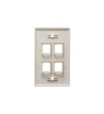 ICC Ivory 4-Port Single Gang Keystone Wall Plate for Office - Image 3