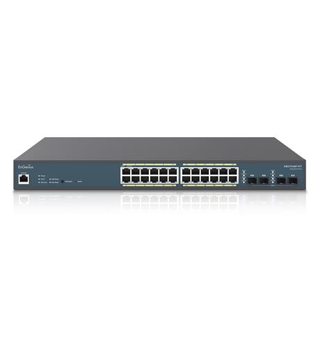 24-Port Gigabit PoE+ Switch with 240W Bu EnGenius 24-Port Gigabit PoE+ Switch for Business Networks - Image 1