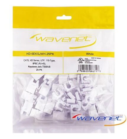 Wavenet CAT6 Jack SDJ Series White 25 Pack - High Performance