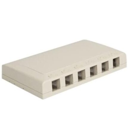 ICC IC108SB6WH 6-Port White Surface Mount Box for Voice Data