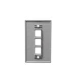 ICC IC107F03GY 3-Port Gray Single Gang Faceplate for Jacks - Image 2