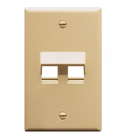 ICC IC107DA2IV 1-Gang 2-Port Angled Keystone Faceplate