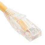 ICC CAT5e Patch Cord 1ft Yellow Clear Boot, Gold Plated