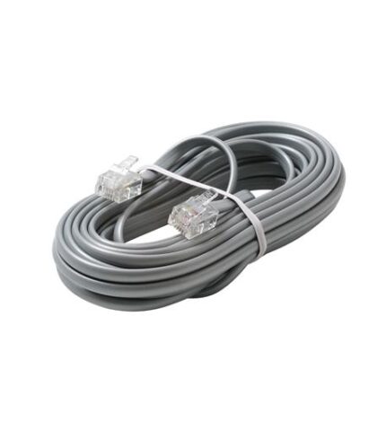Steren 15ft Flat PVC Jacket Telephone Line Cord for VoIP