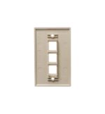 ICC Ivory 1-Gang Flat Faceplate with 3 Ports - Snap-In - Image 2