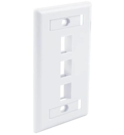 Wavenet FPW3PWH 3-Port White Flush Mount Faceplate with ID Window