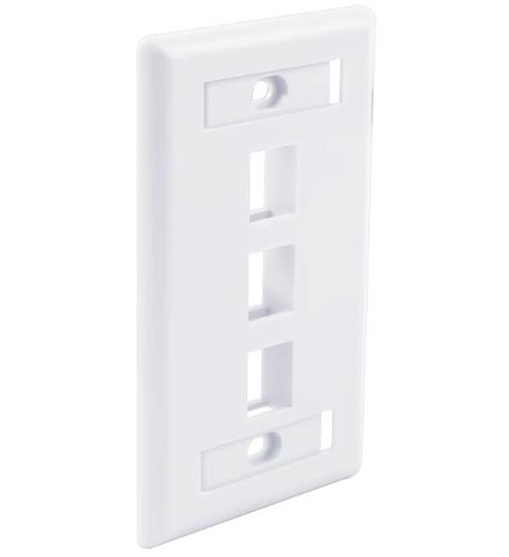 FACEPLATE ID WINDOW 3 PORT WHITE Wavenet FPW3PWH 3-Port White Flush Mount Faceplate with ID Window - Image 1