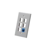 ICC IC107F06GY 6-Port Gray 1-Gang Network Faceplate - Image 3