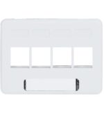 ICC White 4-Port Keystone Faceplate for Workstations