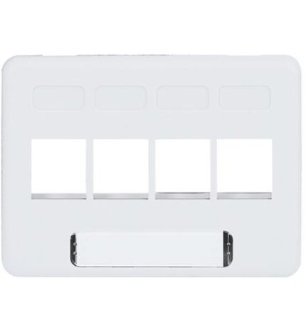 ICC White 4-Port Keystone Faceplate for Workstations