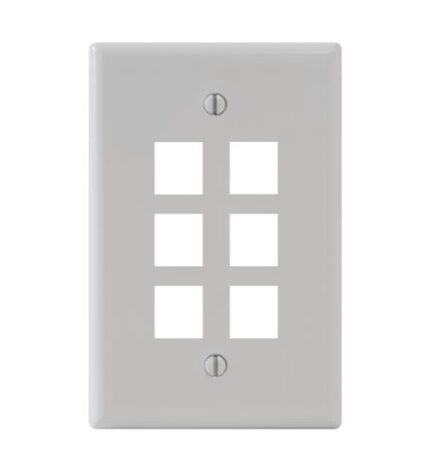 ICC IC107LF6IV 6-Port Oversized Ivory Faceplate for Single Gang