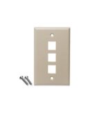 ICC IC107F3CIV Ivory 1-Gang 3-Port Faceplate for Voice Data - Image 2