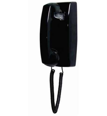 Cortelco Black Wall Phone No Dial for Incoming Calls