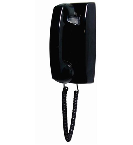 255400-VBA-NDL Black wall no dial Cortelco Black Wall Phone No Dial for Incoming Calls - Image 1