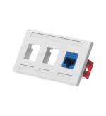 ICC White 3-Port TIA Keystone Furniture Faceplate - Image 3