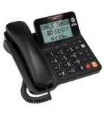 ATT Corded Speakerphone with Display - Black, Battery-Powered Caller ID - Image 3