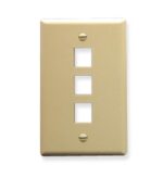 ICC IC107LF3IV Ivory Oversized 3-Port Single Gang Faceplate
