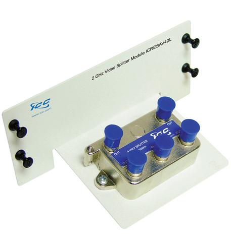 RESI MODULE, 2GHZ VIDEO SPLIT, 1X4 ICC 2GHz Coaxial Video Splitter 1x4 for HDTV and Satellite - Image 1