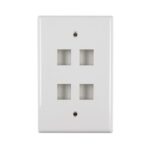 Wavenet 4-Port White Faceplate Pack of 25 - Matte Finish