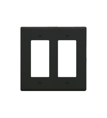 ICC Black Plastic 2-Gang Decorator Faceplate for Home Use