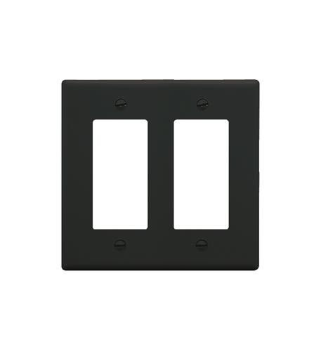 FACEPLATE, DECOREX, 2-GANG, BLACK ICC Black Plastic 2-Gang Decorator Faceplate for Home Use - Image 1